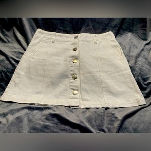 Forever 21 Button Up White Denim Skirt size 30